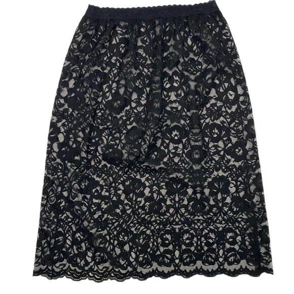 black lace slip midi skirt - Picture 1 of 2
